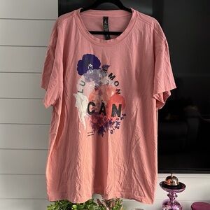 Lululemon All Yours Crew Neck Pink Team Canada Tee Size 20